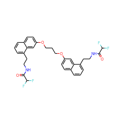 O=C(NCCc1cccc2ccc(OCCCOc3ccc4cccc(CCNC(=O)C(F)F)c4c3)cc12)C(F)F ZINC000653799350