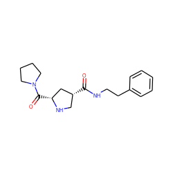 O=C(NCCc1ccccc1)[C@@H]1CN[C@H](C(=O)N2CCCC2)C1 ZINC000014949311