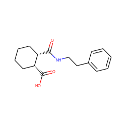 O=C(NCCc1ccccc1)[C@H]1CCCC[C@H]1C(=O)O ZINC000000299804