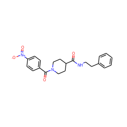 O=C(NCCc1ccccc1)C1CCN(C(=O)c2ccc([N+](=O)[O-])cc2)CC1 ZINC000001133217