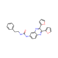 O=C(NCCc1ccccc1)Nc1ccc2nc(-c3ccco3)c(-c3ccco3)nc2c1 ZINC000066136543