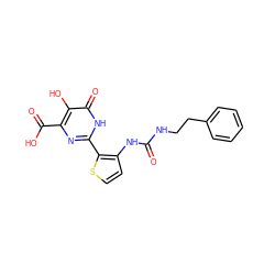 O=C(NCCc1ccccc1)Nc1ccsc1-c1nc(C(=O)O)c(O)c(=O)[nH]1 ZINC000003582942