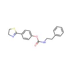 O=C(NCCc1ccccc1)Oc1ccc(C2=NCCS2)cc1 ZINC000042921248