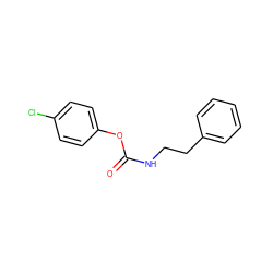 O=C(NCCc1ccccc1)Oc1ccc(Cl)cc1 ZINC000000135169