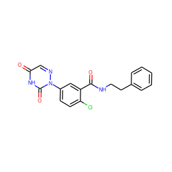 O=C(NCCc1ccccc1)c1cc(-n2ncc(=O)[nH]c2=O)ccc1Cl ZINC000071340875