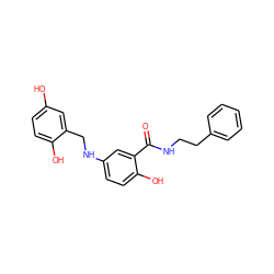 O=C(NCCc1ccccc1)c1cc(NCc2cc(O)ccc2O)ccc1O ZINC000013491738