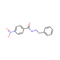 O=C(NCCc1ccccc1)c1ccc([N+](=O)[O-])cc1 ZINC000000031318