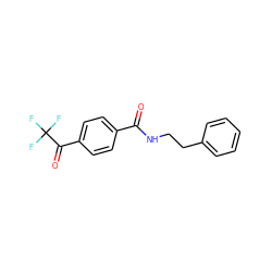 O=C(NCCc1ccccc1)c1ccc(C(=O)C(F)(F)F)cc1 ZINC000028880547