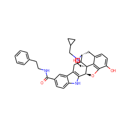 O=C(NCCc1ccccc1)c1ccc2[nH]c3c(c2c1)C[C@@]1(O)[C@H]2Cc4ccc(O)c5c4[C@@]1(CCN2CC1CC1)[C@H]3O5 ZINC000026954100