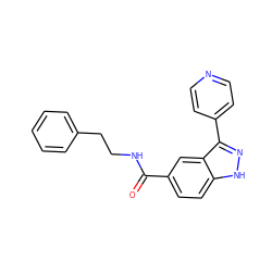 O=C(NCCc1ccccc1)c1ccc2[nH]nc(-c3ccncc3)c2c1 ZINC000653850168