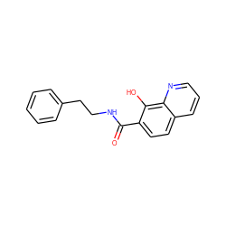 O=C(NCCc1ccccc1)c1ccc2cccnc2c1O ZINC000040584863