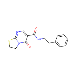 O=C(NCCc1ccccc1)c1cnc2n(c1=O)CCS2 ZINC000000211270