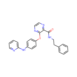 O=C(NCCc1ccccc1)c1nccnc1Oc1ccc(Nc2ccccn2)cc1 ZINC000147587990