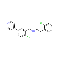 O=C(NCCc1ccccc1Cl)c1cc(-c2ccncc2)ccc1Cl ZINC000072180159