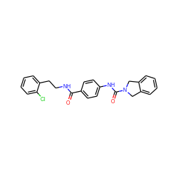 O=C(NCCc1ccccc1Cl)c1ccc(NC(=O)N2Cc3ccccc3C2)cc1 ZINC000167011179