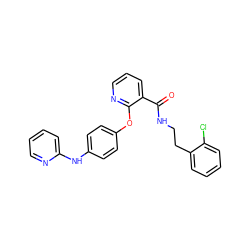 O=C(NCCc1ccccc1Cl)c1cccnc1Oc1ccc(Nc2ccccn2)cc1 ZINC000145504584