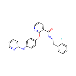 O=C(NCCc1ccccc1F)c1cccnc1Oc1ccc(Nc2ccccn2)cc1 ZINC000147817420