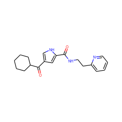 O=C(NCCc1ccccn1)c1cc(C(=O)C2CCCCC2)c[nH]1 ZINC000001396141