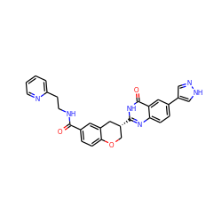 O=C(NCCc1ccccn1)c1ccc2c(c1)C[C@H](c1nc3ccc(-c4cn[nH]c4)cc3c(=O)[nH]1)CO2 ZINC000066077846