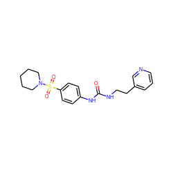 O=C(NCCc1cccnc1)Nc1ccc(S(=O)(=O)N2CCCCC2)cc1 ZINC000096271368