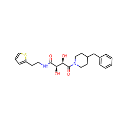 O=C(NCCc1cccs1)[C@H](O)[C@@H](O)C(=O)N1CCC(Cc2ccccc2)CC1 ZINC000045355334