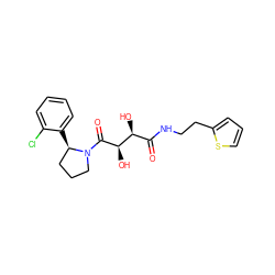 O=C(NCCc1cccs1)[C@H](O)[C@@H](O)C(=O)N1CCC[C@H]1c1ccccc1Cl ZINC000035818302