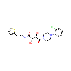 O=C(NCCc1cccs1)[C@H](O)[C@@H](O)C(=O)N1CCN(c2ccccc2Cl)CC1 ZINC000035984497