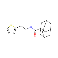 O=C(NCCc1cccs1)C12CC3CC(CC(C3)C1)C2 ZINC000004512182