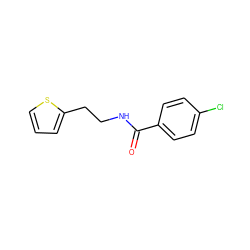 O=C(NCCc1cccs1)c1ccc(Cl)cc1 ZINC000000100676