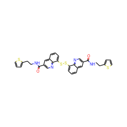 O=C(NCCc1cccs1)c1cnc2c(SSc3cccc4cc(C(=O)NCCc5cccs5)cnc34)cccc2c1 ZINC001772602924