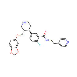 O=C(NCCc1ccncc1)c1cc([C@@H]2CCNC[C@H]2COc2ccc3c(c2)OCO3)ccc1F ZINC001772628387