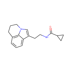 O=C(NCCc1cn2c3c(cccc13)CCC2)C1CC1 ZINC000028712583