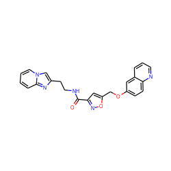 O=C(NCCc1cn2ccccc2n1)c1cc(COc2ccc3ncccc3c2)on1 ZINC000012434033