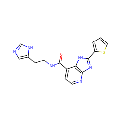 O=C(NCCc1cnc[nH]1)c1ccnc2nc(-c3cccs3)[nH]c12 ZINC000145145143