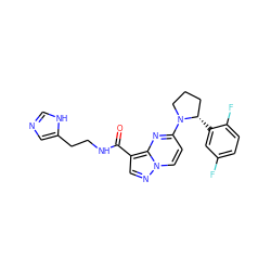 O=C(NCCc1cnc[nH]1)c1cnn2ccc(N3CCC[C@@H]3c3cc(F)ccc3F)nc12 ZINC000169704136