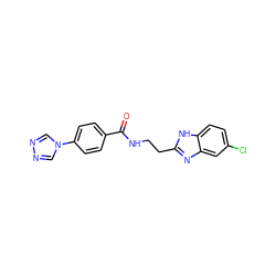 O=C(NCCc1nc2cc(Cl)ccc2[nH]1)c1ccc(-n2cnnc2)cc1 ZINC000299865766