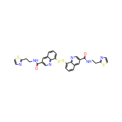 O=C(NCCc1nccs1)c1cnc2c(SSc3cccc4cc(C(=O)NCCc5nccs5)cnc34)cccc2c1 ZINC000644163130