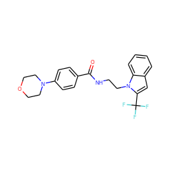 O=C(NCCn1c(C(F)(F)F)cc2ccccc21)c1ccc(N2CCOCC2)cc1 ZINC000169351852