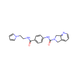 O=C(NCCn1cccc1)c1ccc(NC(=O)N2Cc3cccnc3C2)cc1 ZINC000166956442