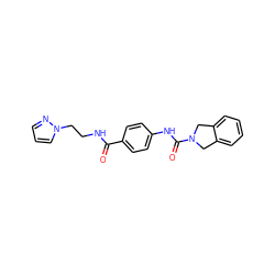 O=C(NCCn1cccn1)c1ccc(NC(=O)N2Cc3ccccc3C2)cc1 ZINC000167122884