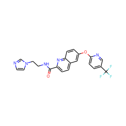 O=C(NCCn1ccnc1)c1ccc2cc(Oc3ccc(C(F)(F)F)cn3)ccc2n1 ZINC001772605987