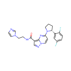 O=C(NCCn1ccnc1)c1cnn2ccc(N3CCC[C@@H]3c3cc(F)ccc3F)nc12 ZINC000169704138