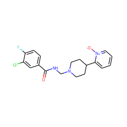 O=C(NCN1CCC(c2cccc[n+]2[O-])CC1)c1ccc(F)c(Cl)c1 ZINC000038149980