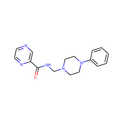 O=C(NCN1CCN(c2ccccc2)CC1)c1cnccn1 ZINC000021674765