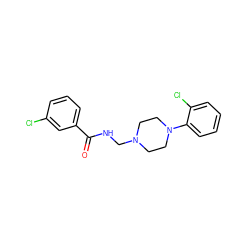 O=C(NCN1CCN(c2ccccc2Cl)CC1)c1cccc(Cl)c1 ZINC000013762312