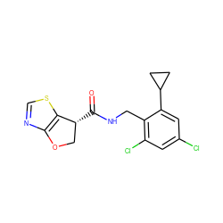 O=C(NCc1c(Cl)cc(Cl)cc1C1CC1)[C@@H]1COc2ncsc21 ZINC000220861652