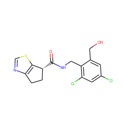 O=C(NCc1c(Cl)cc(Cl)cc1CO)[C@@H]1CCc2ncsc21 ZINC000220855867