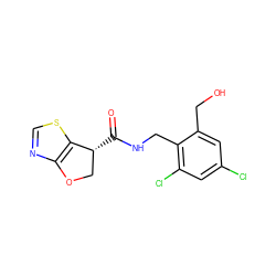 O=C(NCc1c(Cl)cc(Cl)cc1CO)[C@@H]1COc2ncsc21 ZINC000220866097