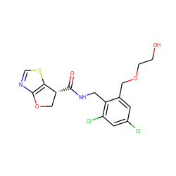 O=C(NCc1c(Cl)cc(Cl)cc1COCCO)[C@@H]1COc2ncsc21 ZINC000220860808