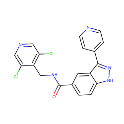 O=C(NCc1c(Cl)cncc1Cl)c1ccc2[nH]nc(-c3ccncc3)c2c1 ZINC000653851604